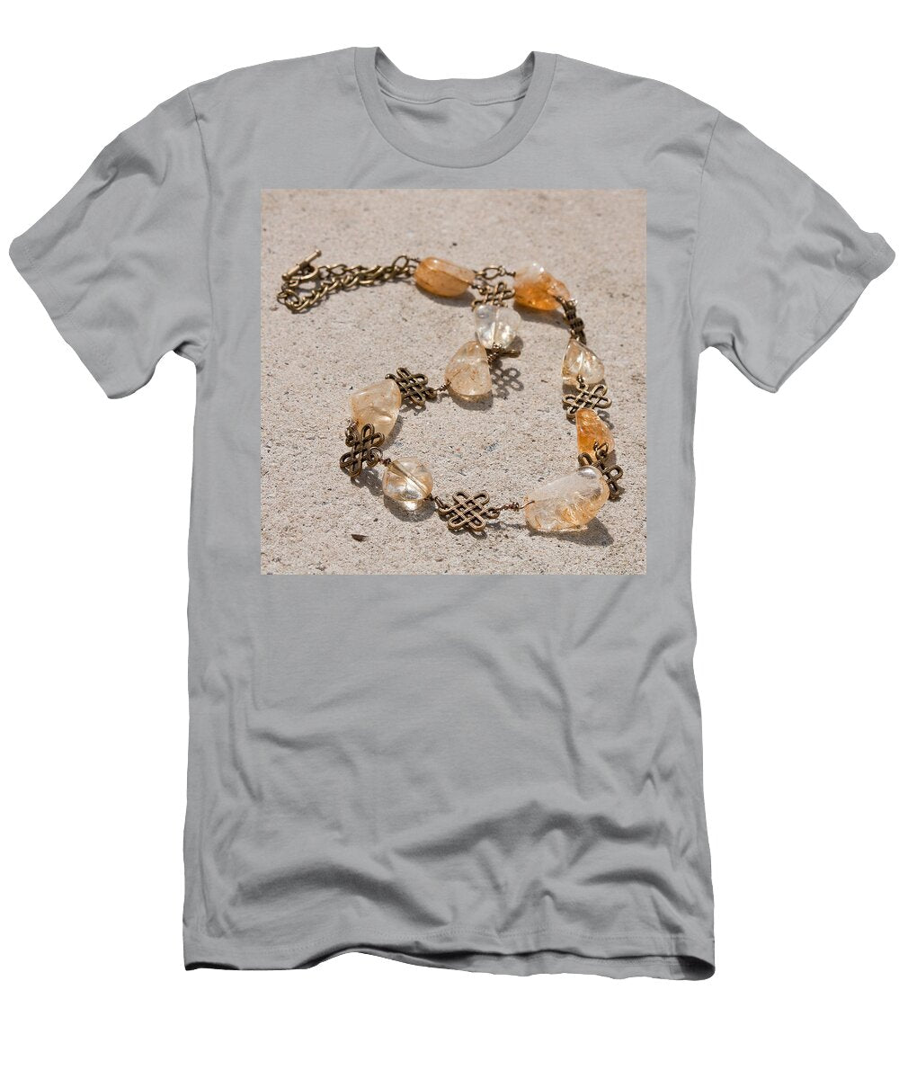 3591 Citrine Nugget and Antiqued Brass Necklace Teresa Mucha T-Shirt