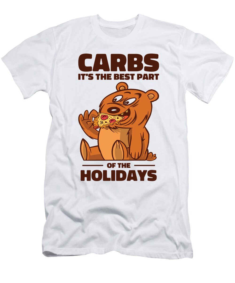 4 Christmas Bear Carbs Holiday Pizza Fast Food Foodie Toms Store T-Shirt