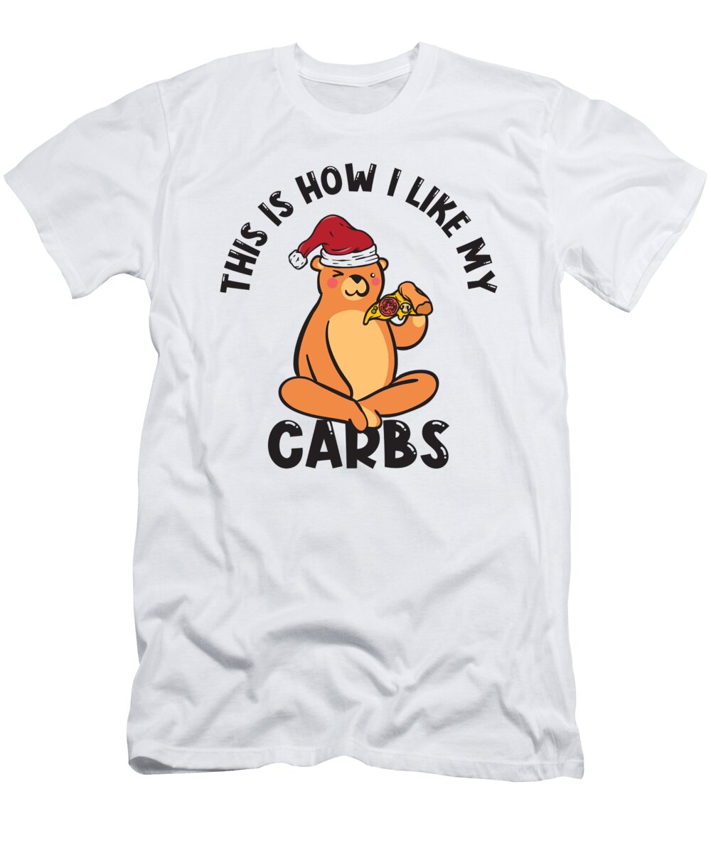 4 Christmas Bear Foodie Holiday Pizza Fast Food Carbs Toms Store T-Shirt