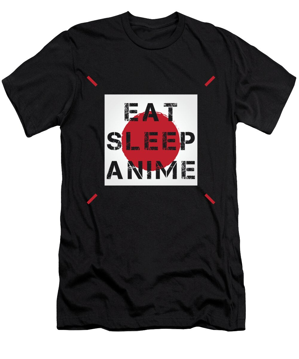 4 Eat Sleep Anime Gold Target T-Shirt