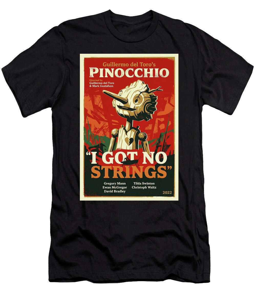 4 Guillermo Del Toros Pinocchio Minimal Movie Poster Retro Film Poster Vintage 2022 Sampadart Gallery T-Shirt