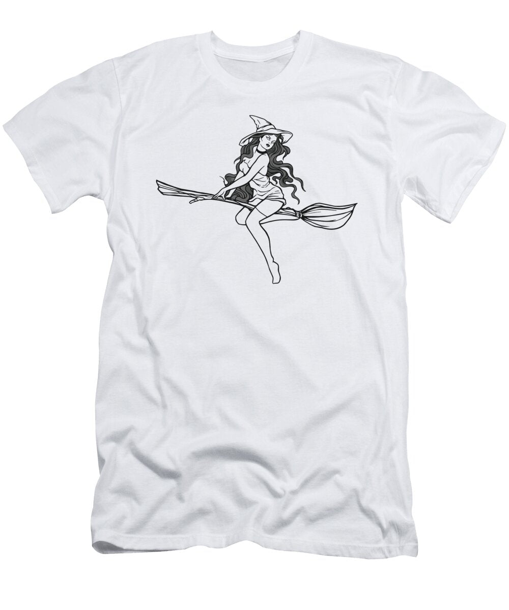 4 Halloween Witchy Line Art Drawings Witch Fan Magic Toms Store T-Shirt