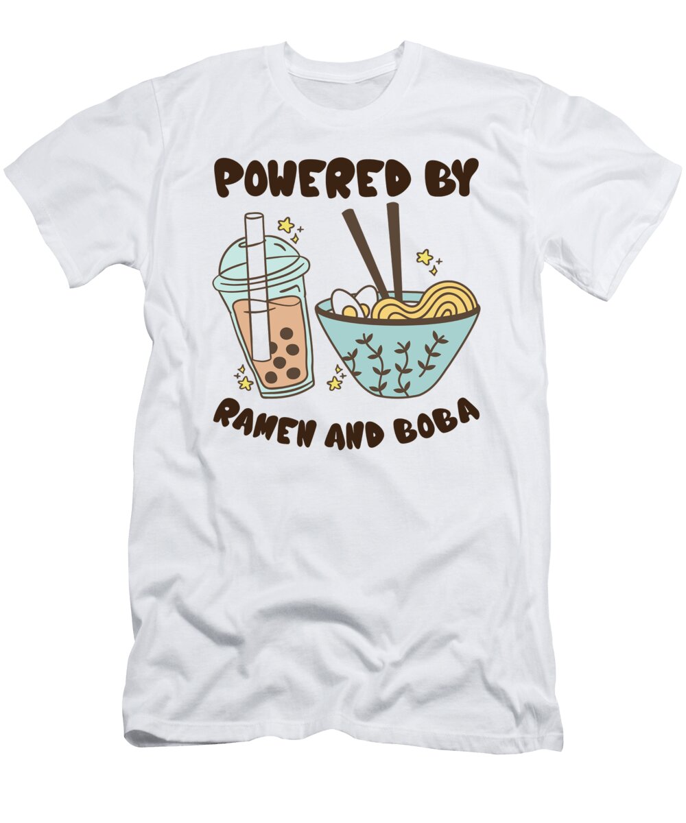 4 Powered By Ramen and Boba Tea Japanese Food Anime Toms Store T-Shirt