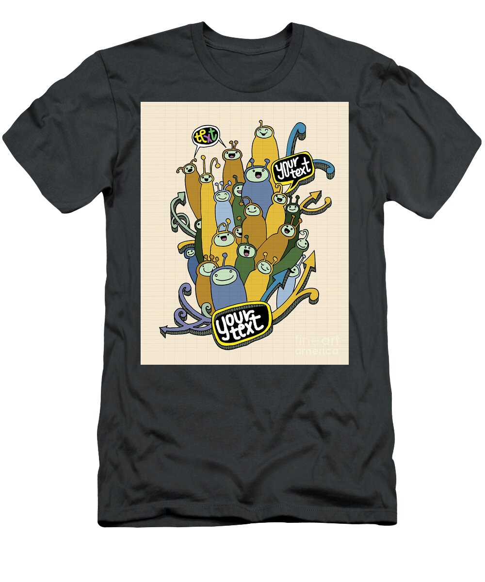 4 Set of Doodle Cute Funny Cartoon Monsters Pakpong Pongatichat T-Shirt