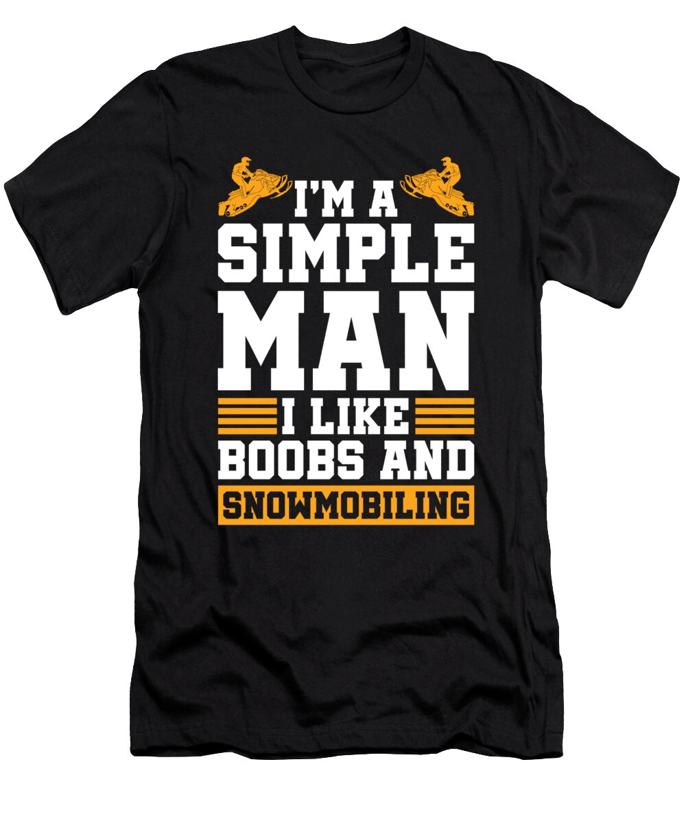 4 Snowmobile Snow Machine Crazy Squirrel T-Shirt