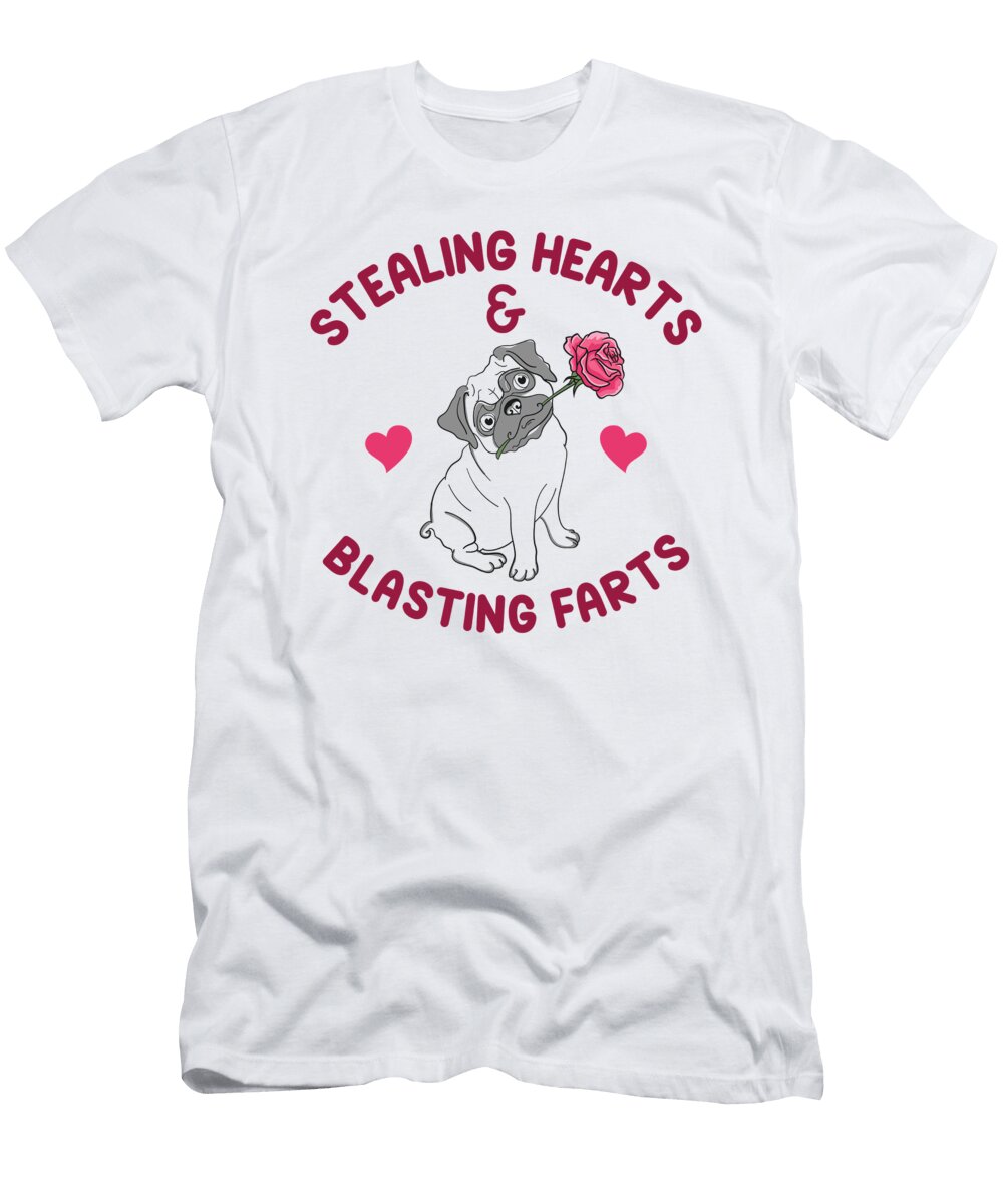 4 Stealing Hearts and Blasting Farts Valentines Day Pug Dog Toms Store T-Shirt