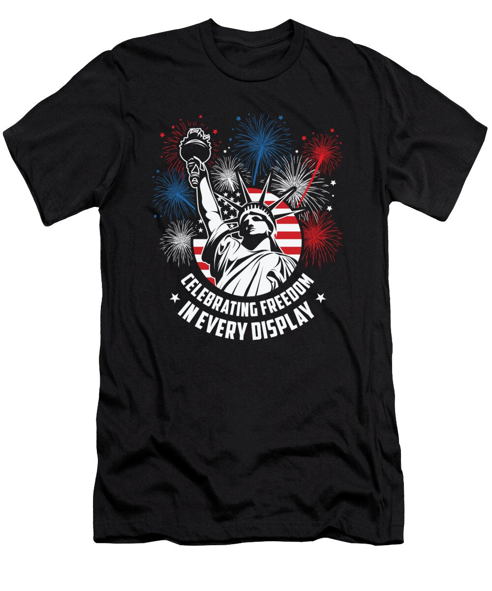 4 USA Independence Patriotic American Flag Fireworks Toms Store T-Shirt
