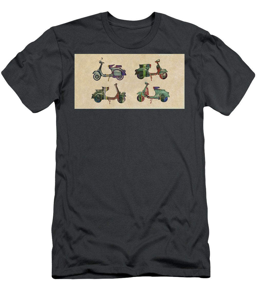 4 Vespa Vintage Scooters Aaaah Eeeek Studio T-Shirt