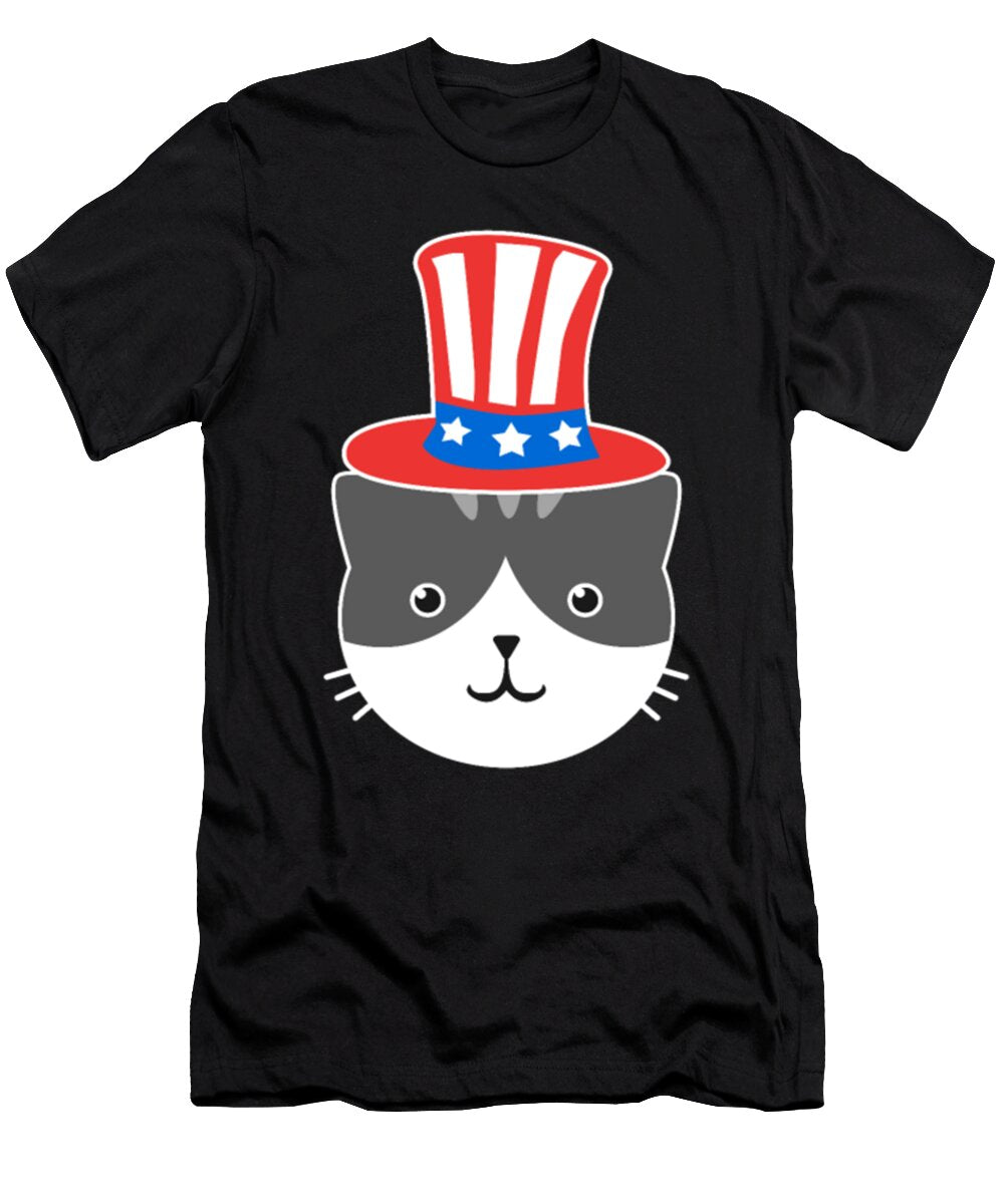 4th of July Hat American Cat Tinh Tran Le Thanh T-Shirt