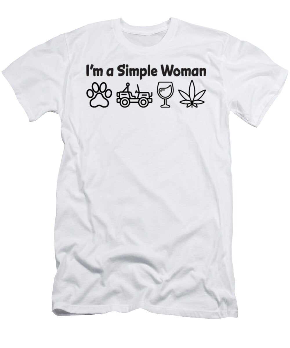 4wd Dogs Wine Weed All a Simple Girl Needs Tinh Tran Le Thanh T-Shirt