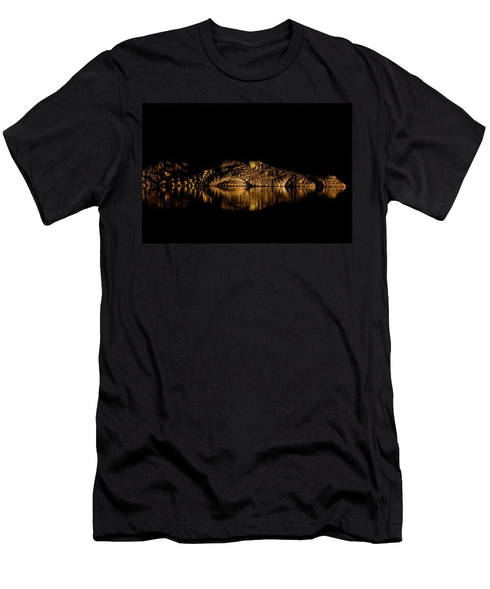 5 Nile Crocodile At Night Zimanga Private Game Reserve Ann Steve Toon Natureplcom T-Shirt