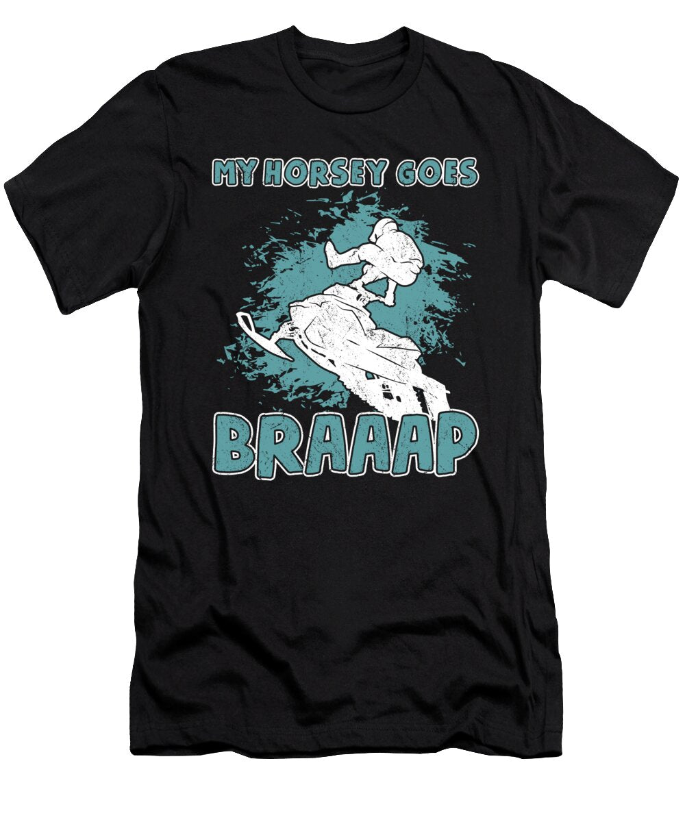 5 Snowmobile Snow Machine Crazy Squirrel T-Shirt