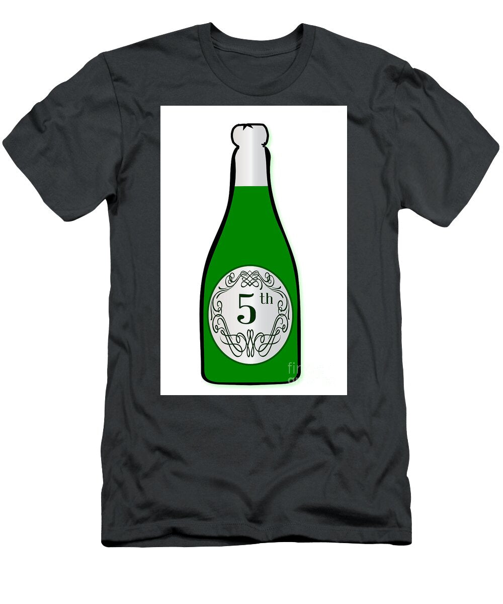 5th Celebration Wine Bottle Bigalbaloo Stock T-Shirt