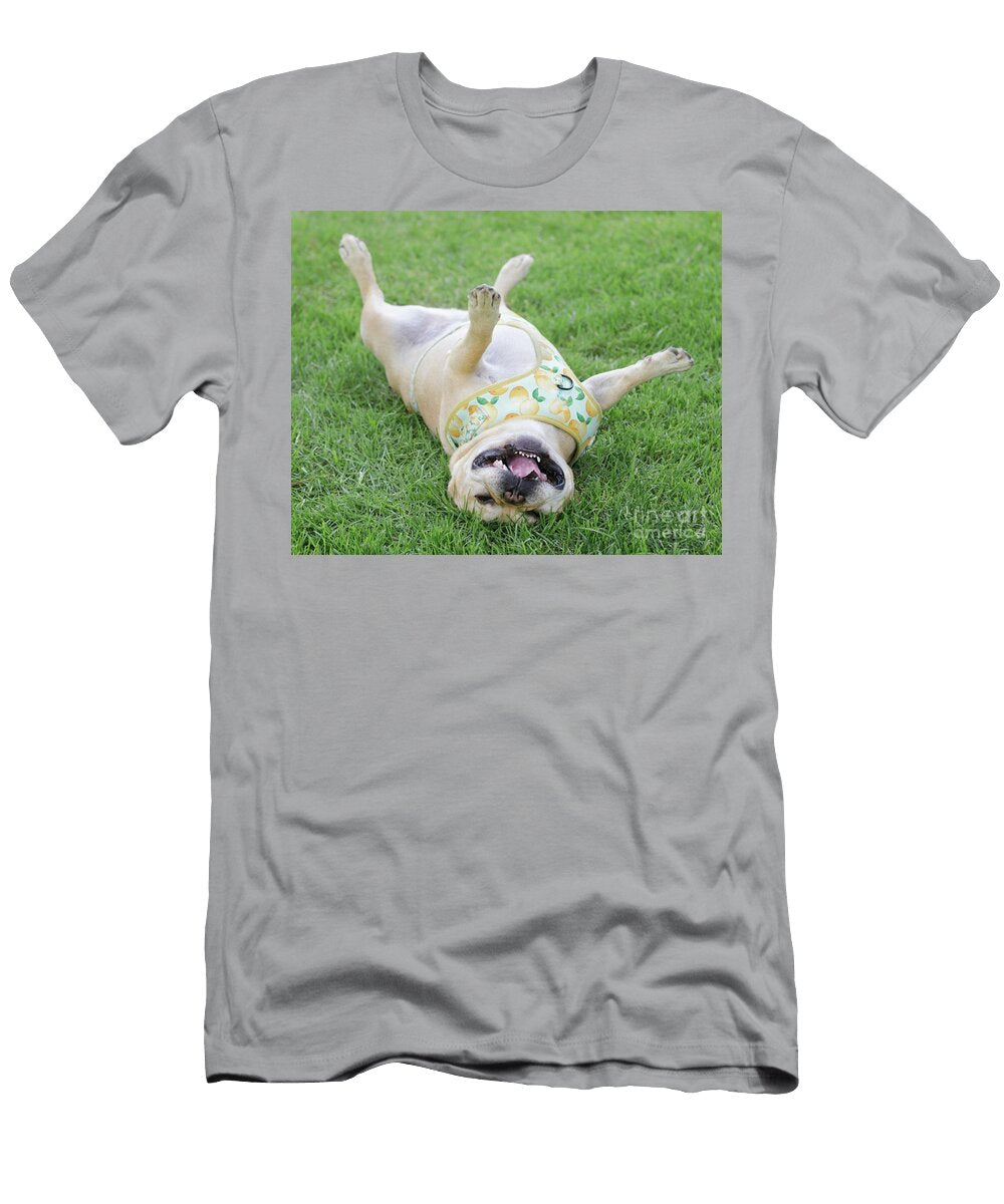 6 Year Old French Bulldog Male Rolling Over and Goofing Off Off Yuval Helfman T-Shirt
