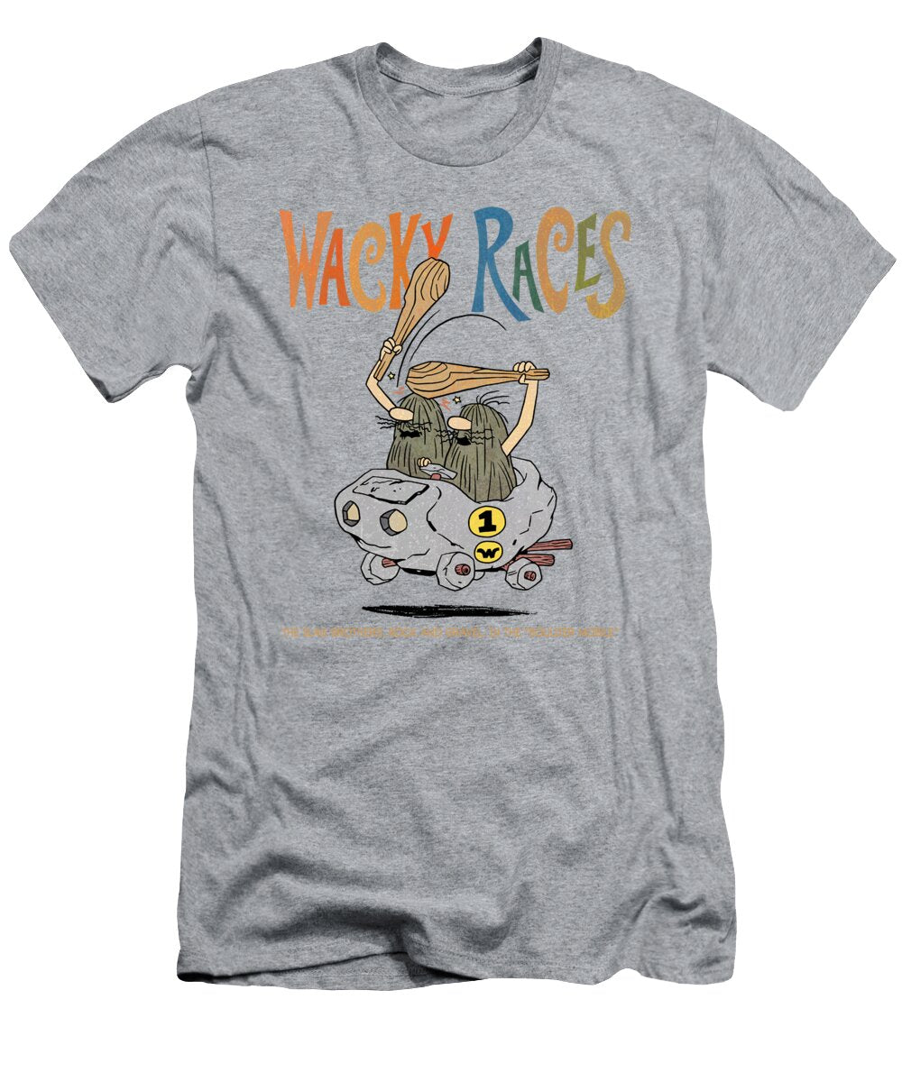 60s Wacky Races Cartoon the Slag Brothers Rock and Gravel in the Boulder Mobile Glen Evans T-Shirt