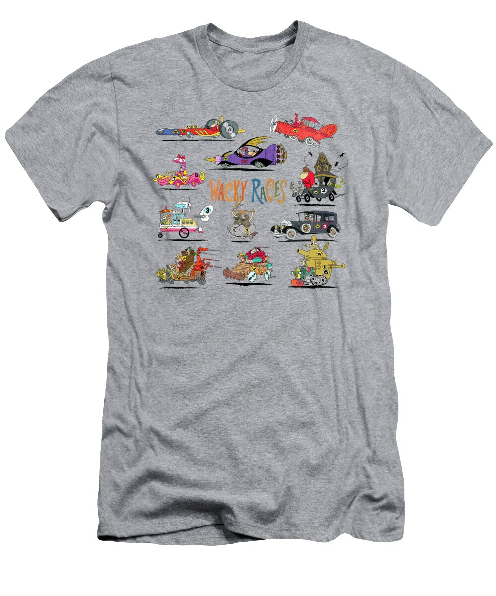 60s Wacky Races Group with Logo Glen Evans T-Shirt