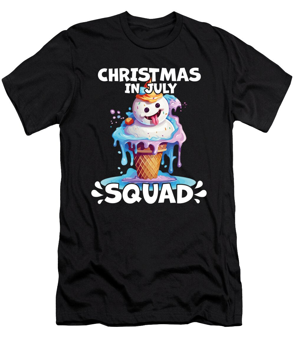 7 Christmas in July Snowman Ice Cream Toms Store T-Shirt