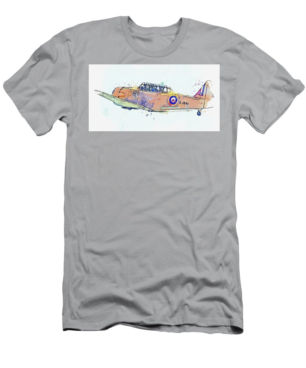 8 North American T Harvard Aj G Bjst Wacky Wabbit Raf Desert Airforce War Planes in Watercolor Ca By a Celestial Images T-Shirt