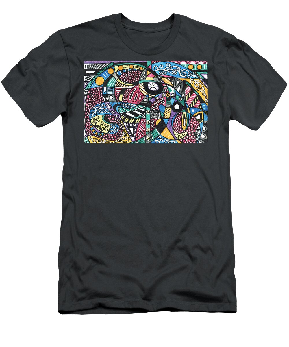 A Bubbly Abstract Caimen Ruff T-Shirt