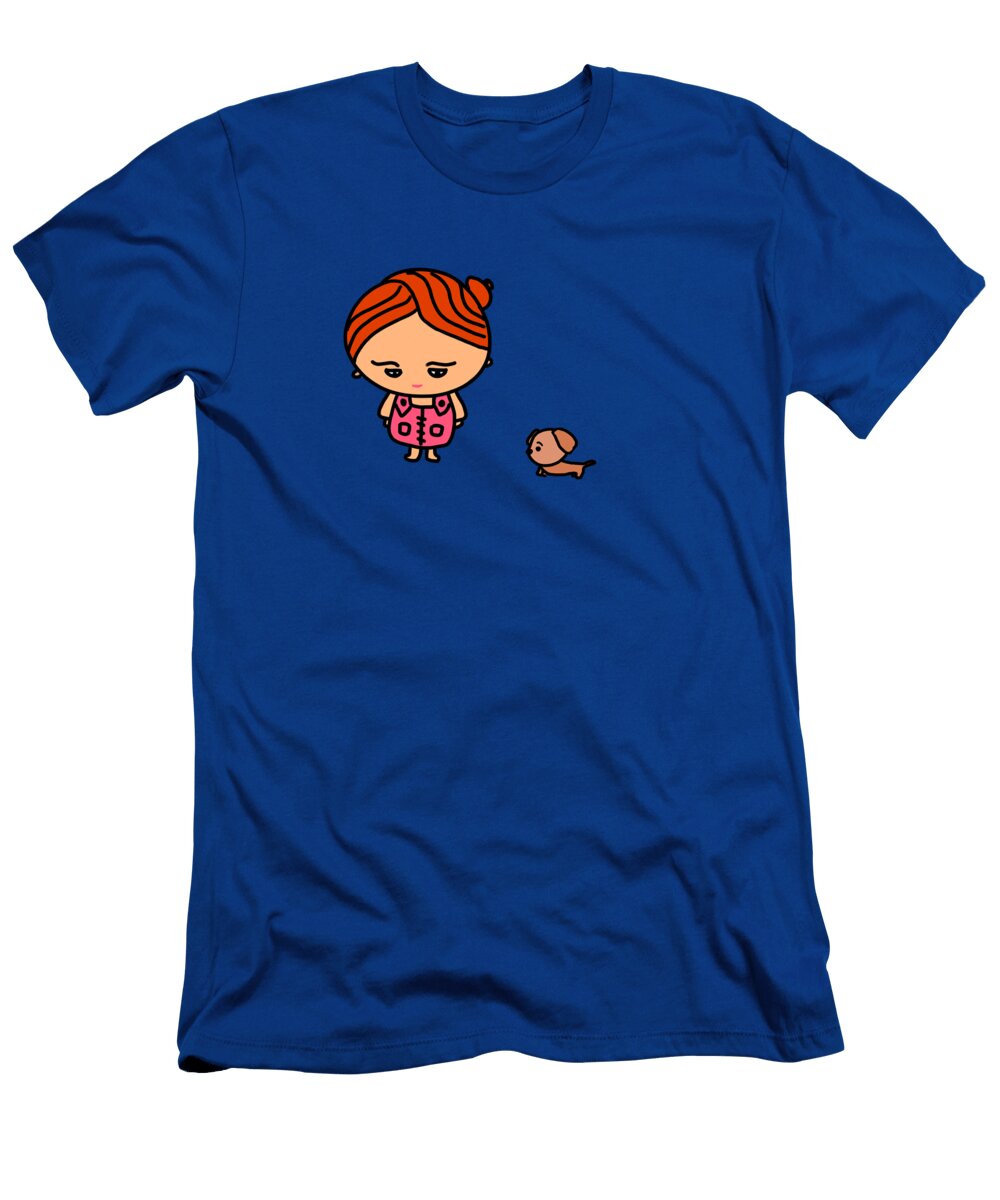 A Dog Walk Chibi Style Barefoot Bodeez Art T-Shirt