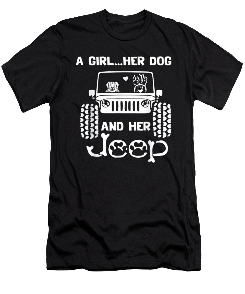 A Girl Her Dog and Her Jeep Tinh Tran Le Thanh T-Shirt