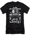 A Girl Her Golden Retriever and Her Jeep Tinh Tran Le Thanh T-Shirt