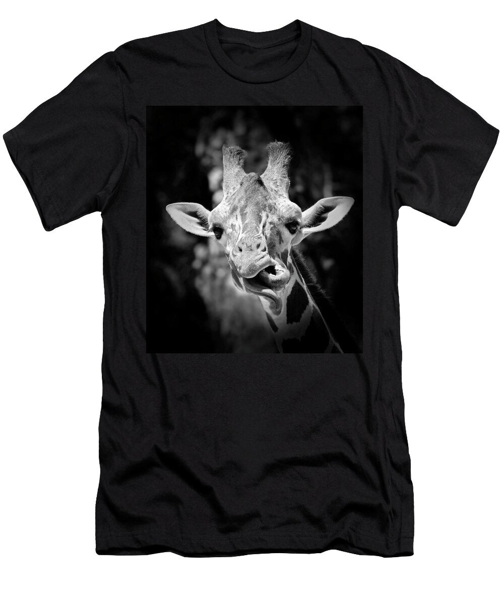 A Goofy Giraffe Sticks Out Its Tongue Derrick Neill T-Shirt