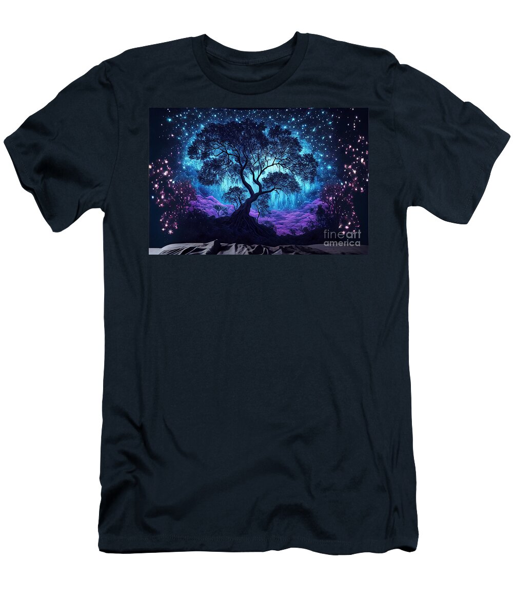 A Pandora Night Sky Avatar Tree of Spirits By Asar Studios Celestial Images T-Shirt