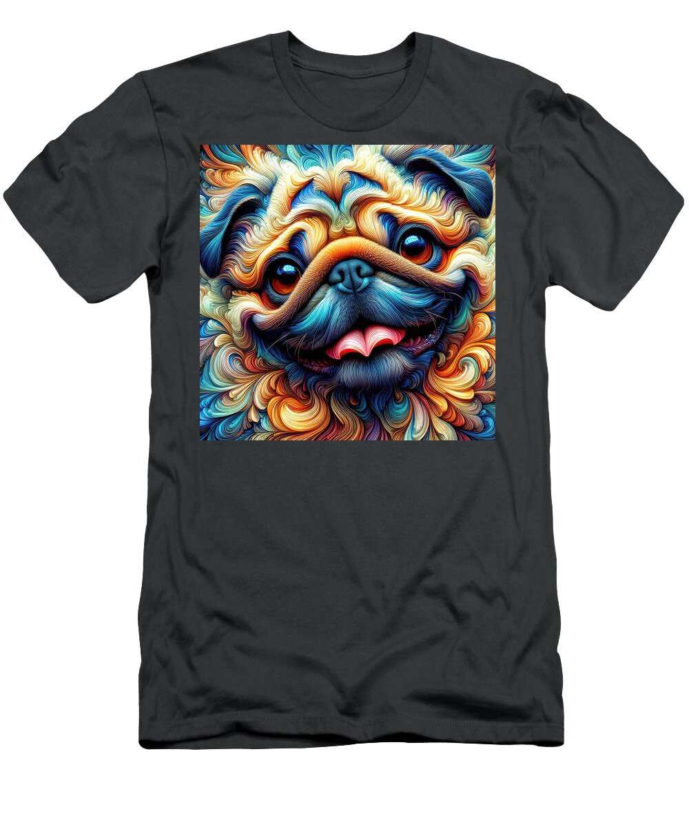 A Pugs Portrait Bill and Linda Tiepelman T-Shirt