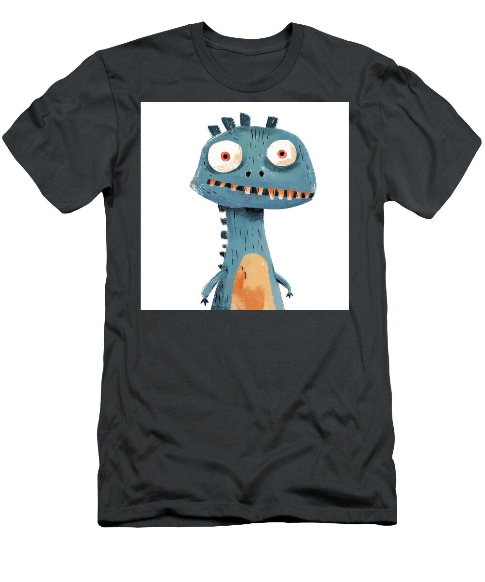 A Quirky Goofy Blue Monster with Wide Eyes and a Toothy Grin Rosie File T-Shirt
