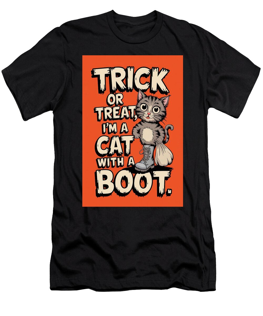 A Whimsical Cat Ready for Halloween Fun Generative Ai Vidddie Publyshd T-Shirt