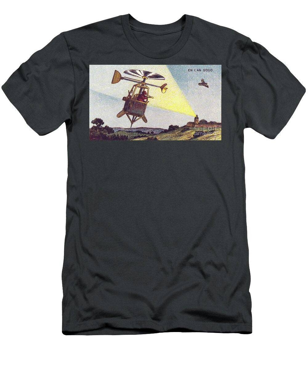 Advance Sentinel in a Helicopter L4 Historic Illustrations T-Shirt