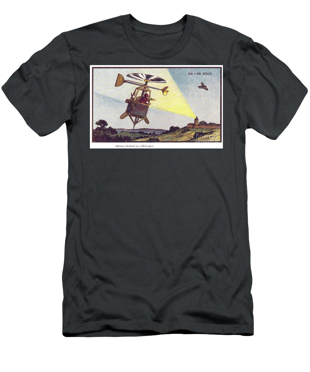 Advance Sentinel in a Helicopter L5 Historic Illustrations T-Shirt