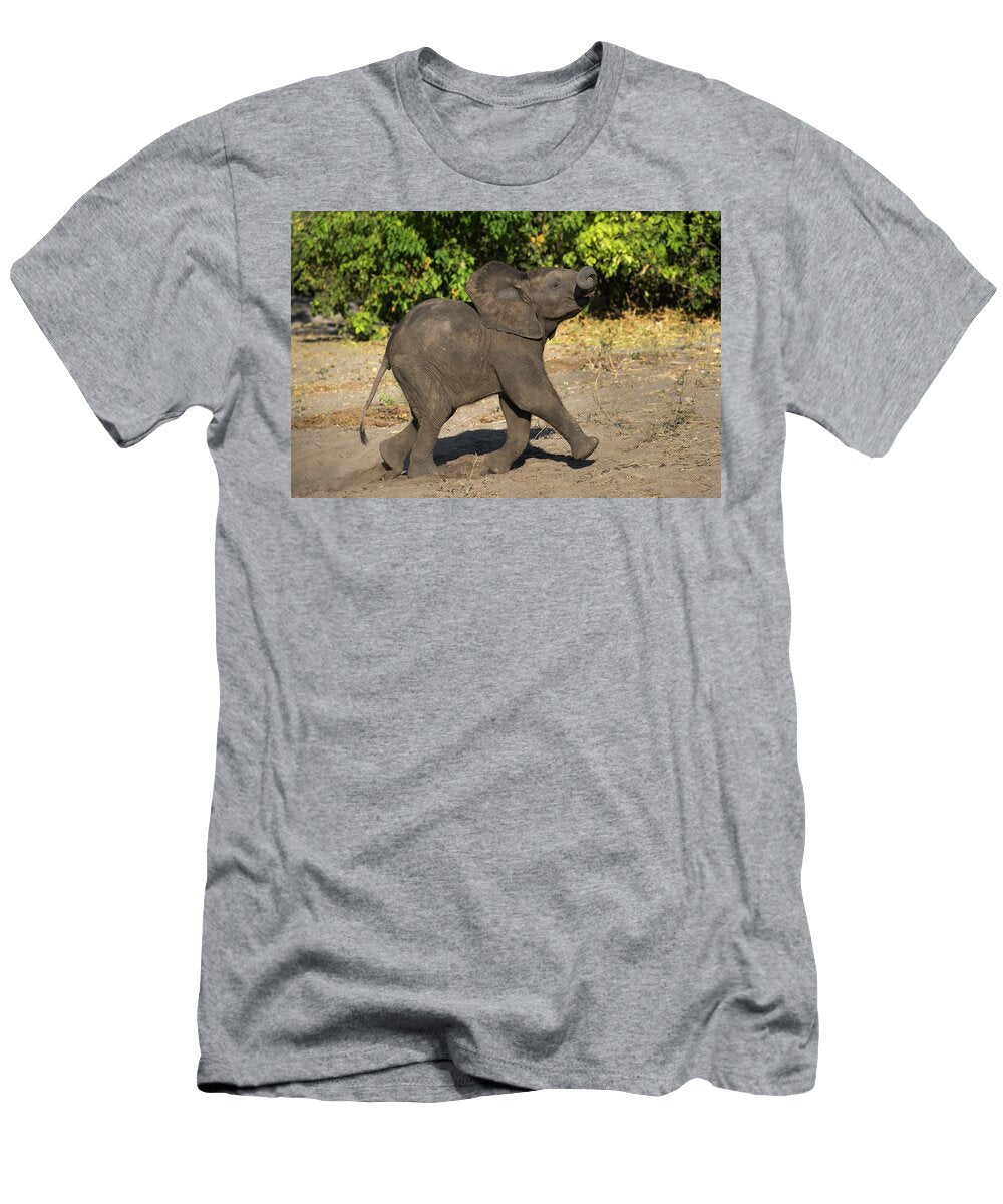 African Elephant Baby Running Chobe National Park Ann Steve Toon Natureplcom T-Shirt