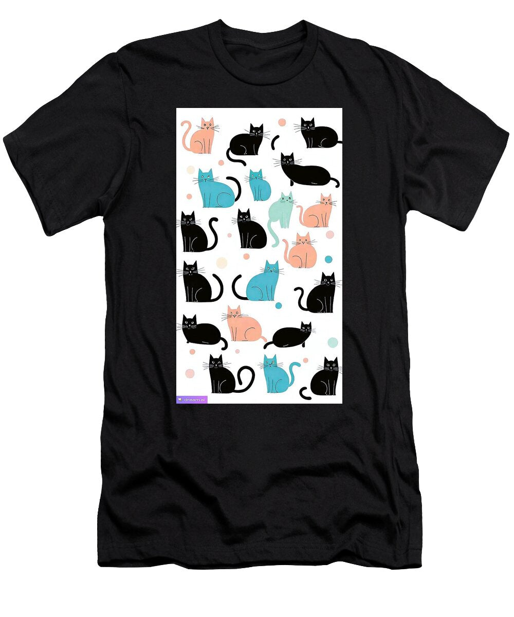 Ai Black Cats Are Cute and Goofy 2 Denise F Fulmer T-Shirt