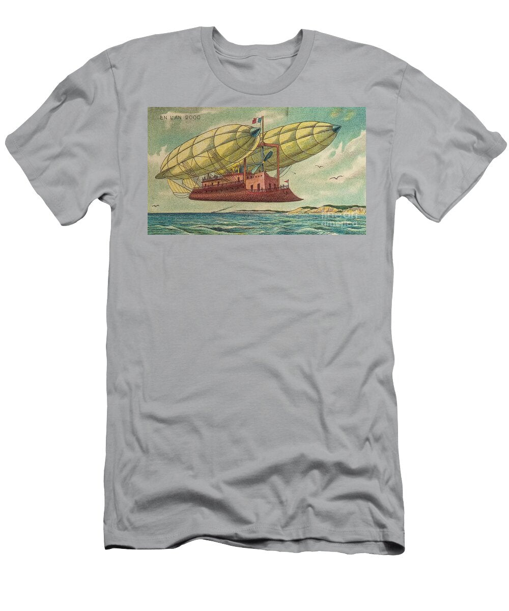Air Ship Airship on the Long Course L4 Historic Illustrations T-Shirt