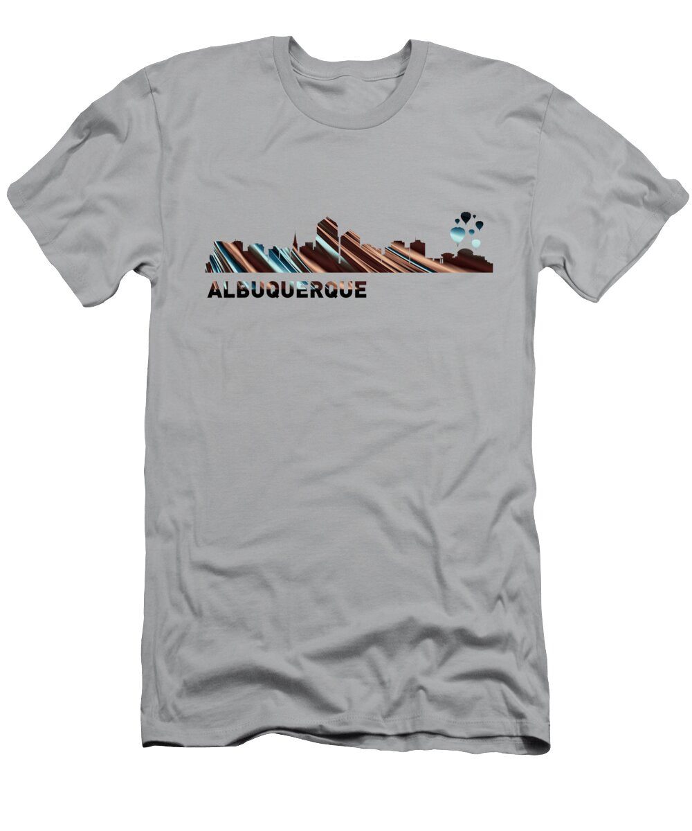 Albuquerque Skyline on Blue Elisabeth Lucas T-Shirt