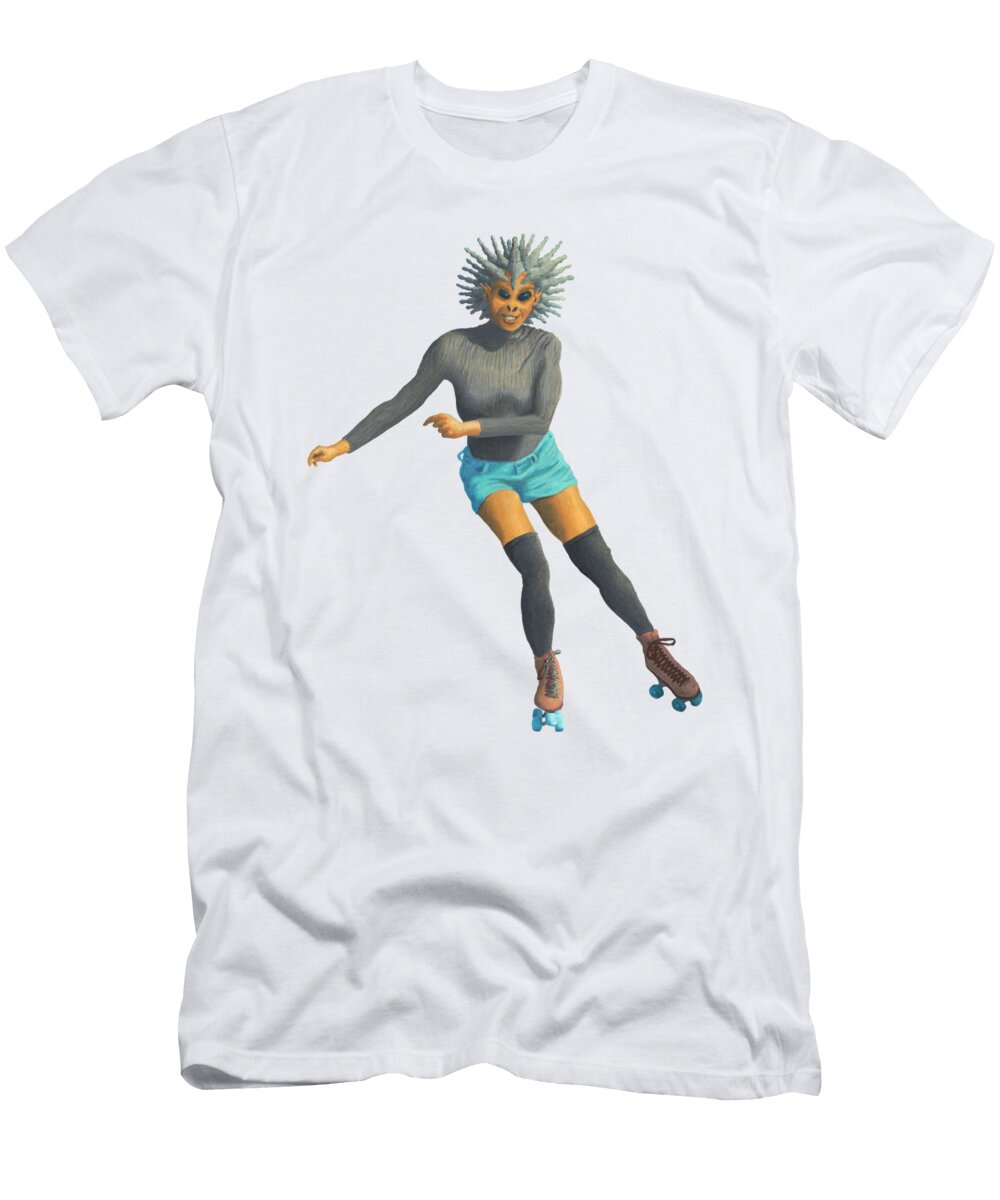 Alien Roller Skating Ted Helms T-Shirt