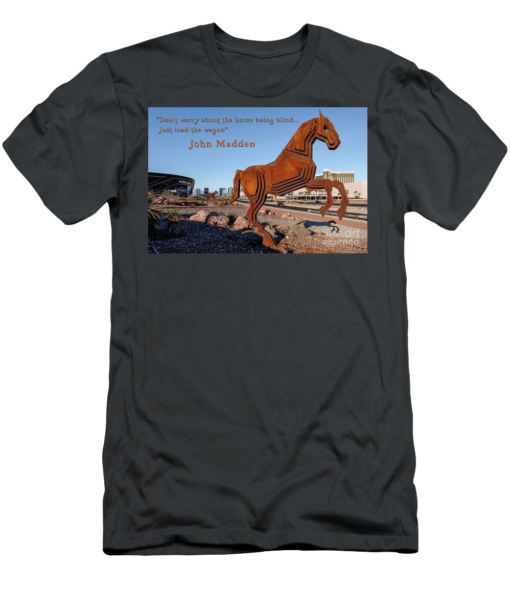 Allegiant Stadium Game Day Tribute to John Madden Horse Sculpture and Quote 2 Aloha Art T-Shirt