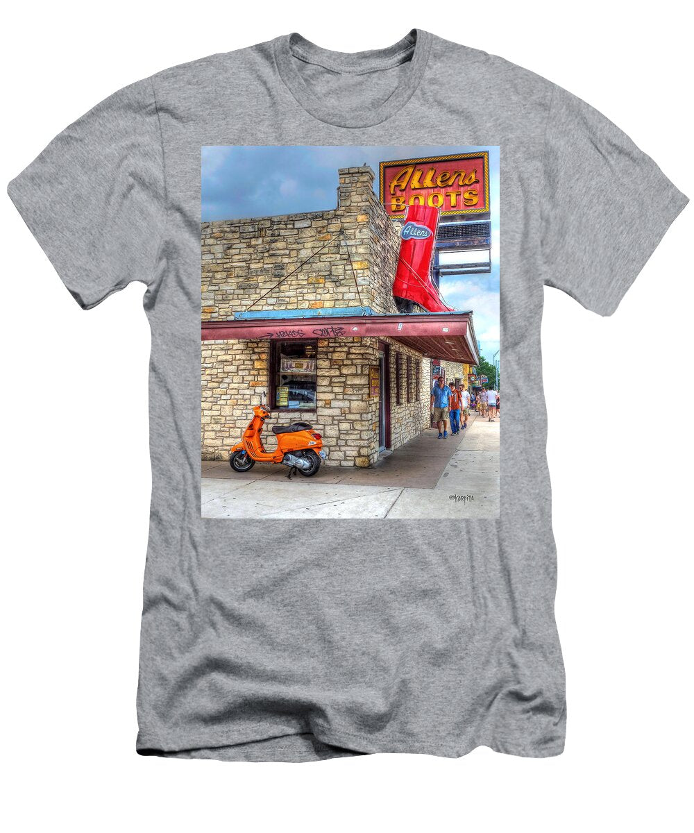 Allen Boot Store Austin Tx Vespa Scooter Rebecca Korpita T-Shirt