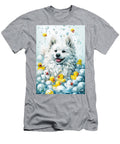 American Eskimo Dog Frolicking in a Bubbly Bath Adrien Efren T-Shirt