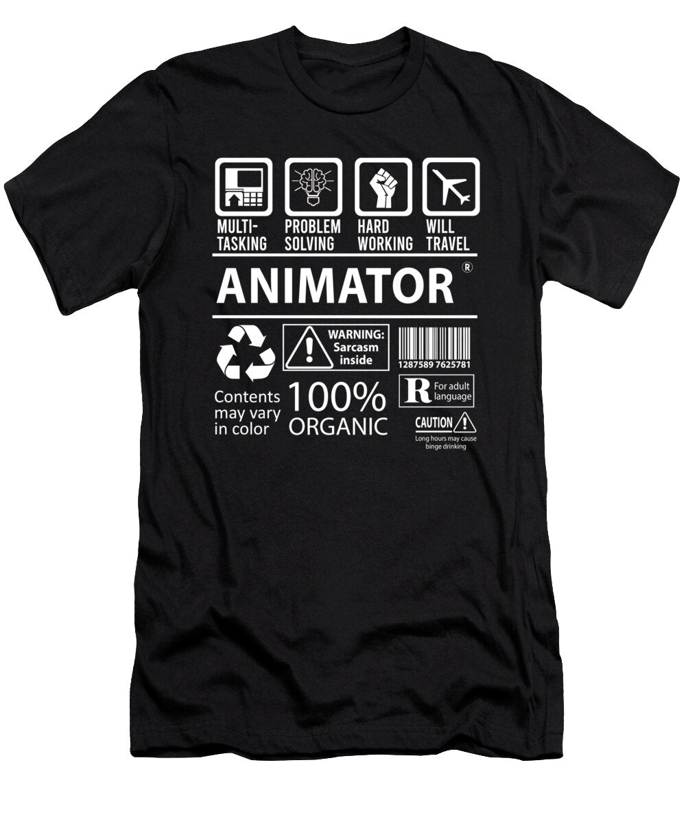 Animator Multitasking Job Title Gift Item Shi Hu Kang T-Shirt