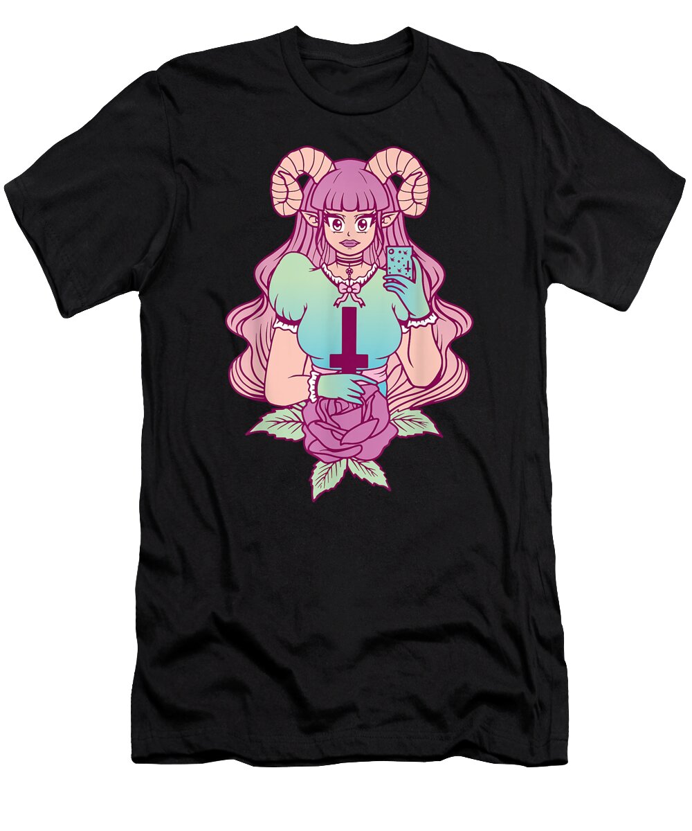 Anime Aesthetic Pastel Goth Girl Occult Satanic Gifts Dnt Prints T-Shirt