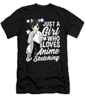 Anime Girl Just a Girl Who Loves Anime and Sketching Drawing Dnt Prints T-Shirt