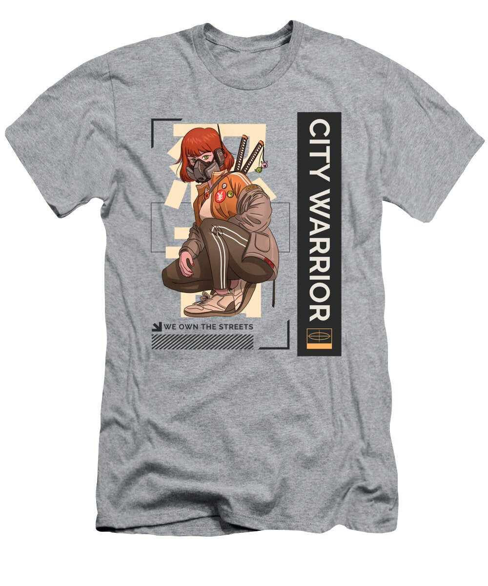 Anime Inspired Design with Female Urban Warrior Mourad Hamdouni T-Shirt