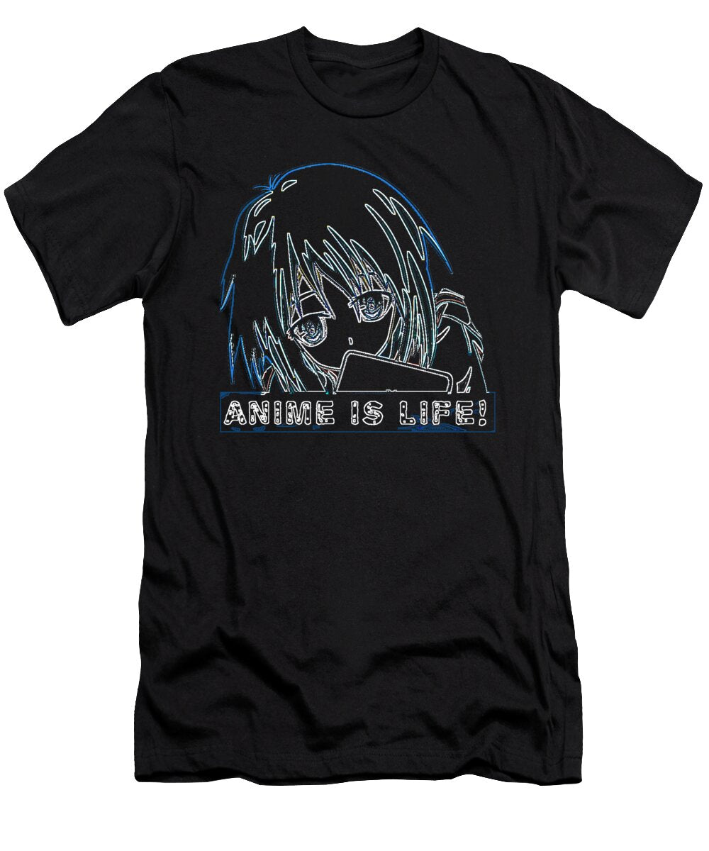 Anime Is Life Outline 2 Kaylin Watchorn T-Shirt