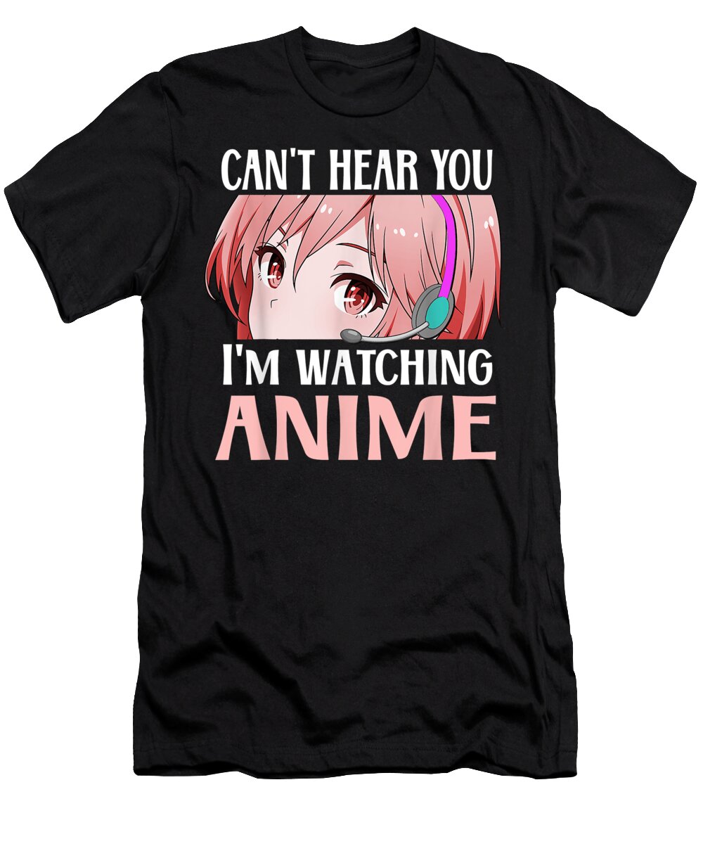 Anime Lover Japanese Watching Anime Girls Teen Women Kids Dnt Prints T-Shirt