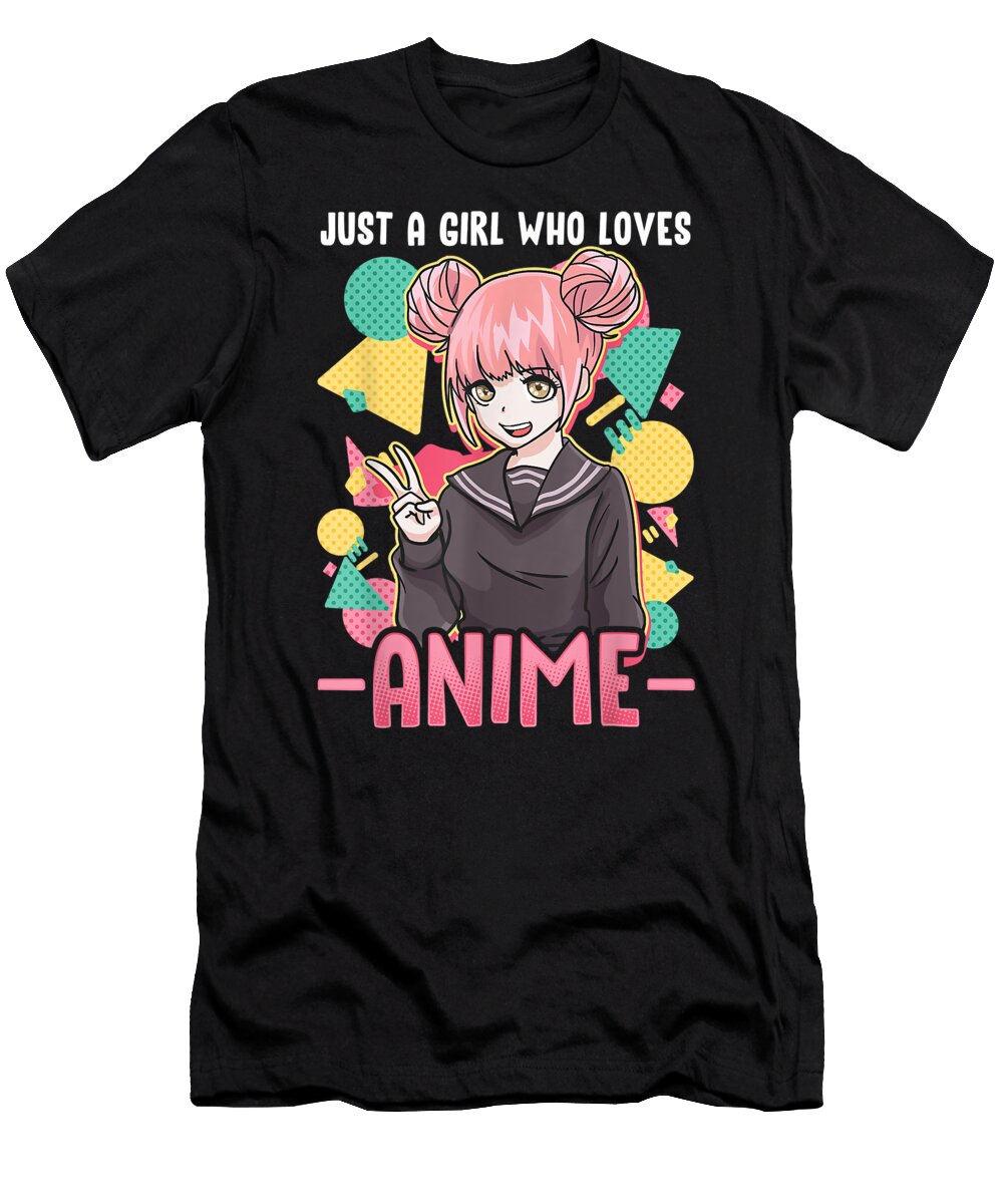 Anime for Girls Women Just a Girl Who Loves Anime Dnt Prints T-Shirt