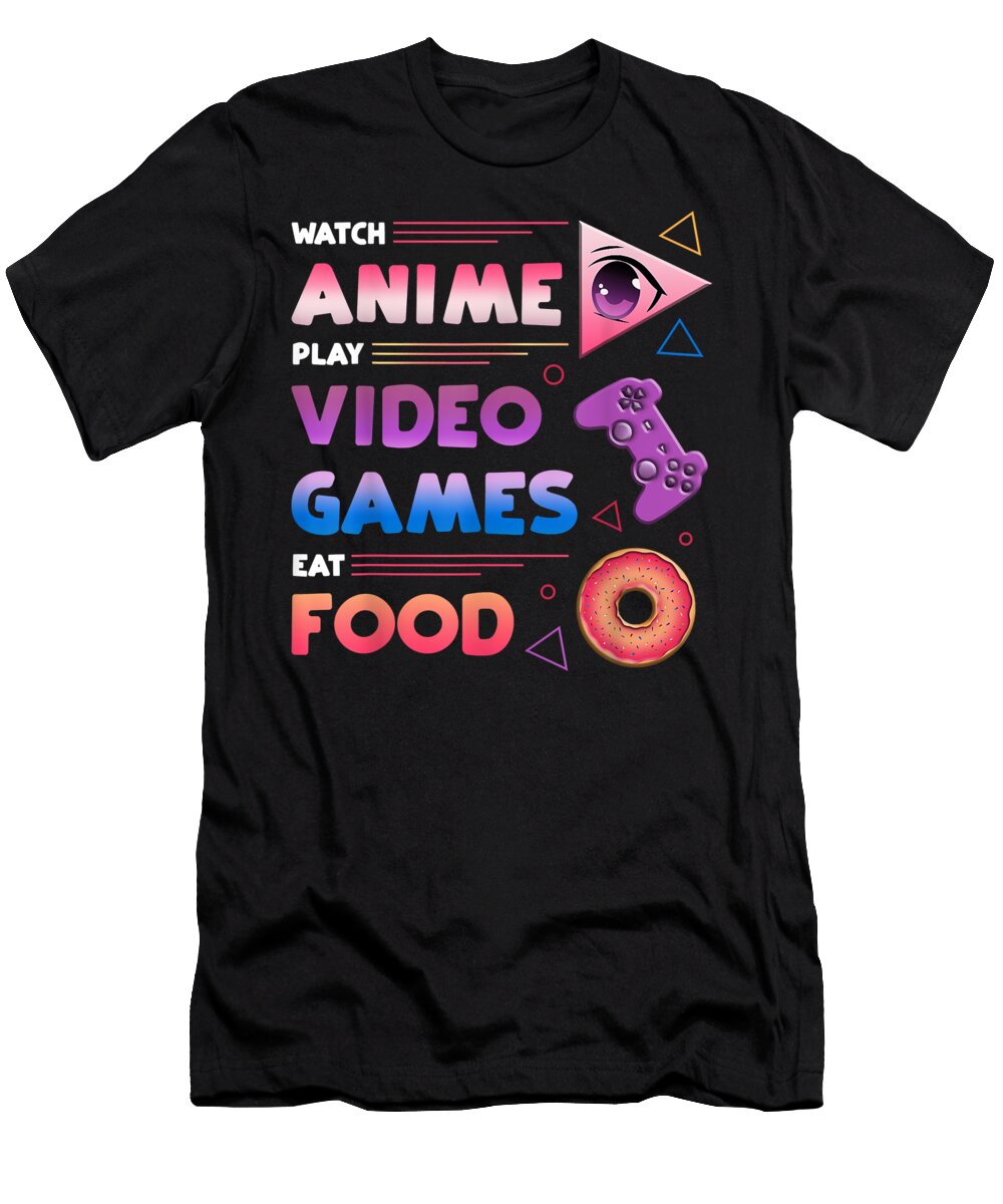 Anime Video Games Food Gamer Dnt Prints T-Shirt