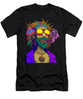 Anthropomorphic Hippy Smoking the Dope and Blowing Purple Smoke Cannabis Image Wacky Weed Designs T-Shirt